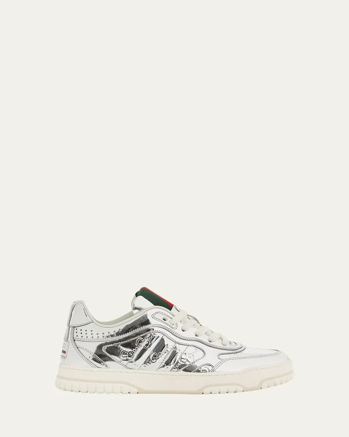 ReWeb GG Low-Top Metallic Leather Sneakers