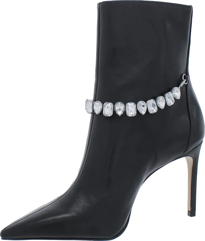 RHEA Womens Leather Pointed Toe Ankle Boots