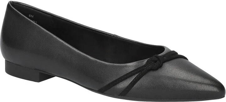 RHEA Womens Solid Faux Leather Flat Shoes