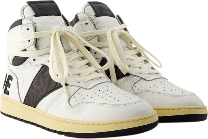 Rhecess Hi Sneakers - Rhude - Leather - Black/White