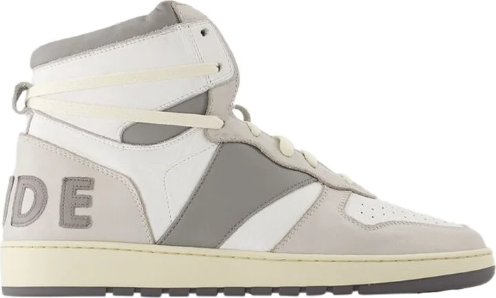 Rhecess Hi Sneakers - Rhude - Leather - White/Grey