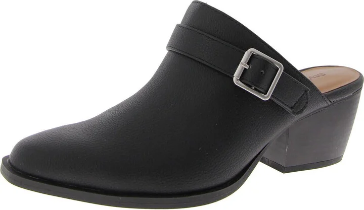 Rhiana Womens Faux Leather Slip On Mules