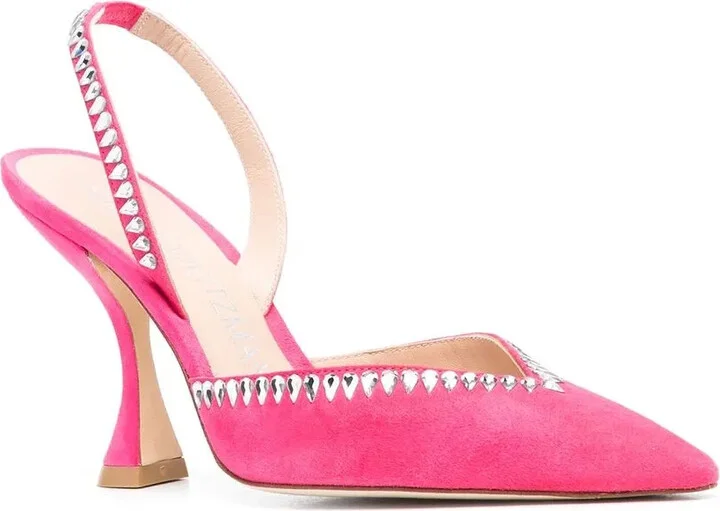 Rhinestone 105mm Suede Pumps - Image 2