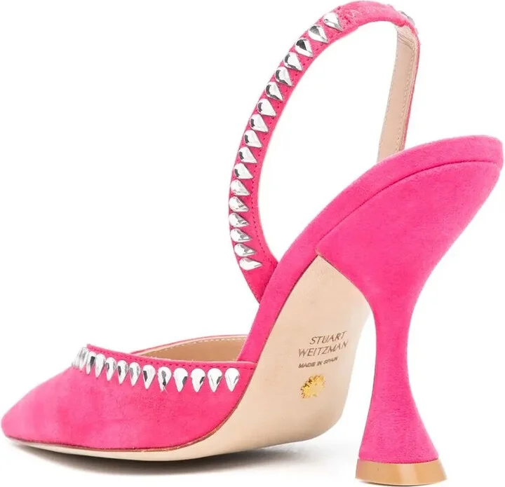 Rhinestone 105mm Suede Pumps - Image 3