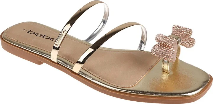 Rhinestone Bow Toe Post Sandal