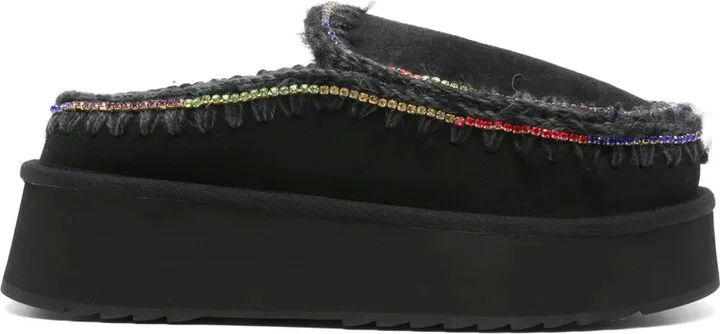 Rhinestone-Detailing Mules