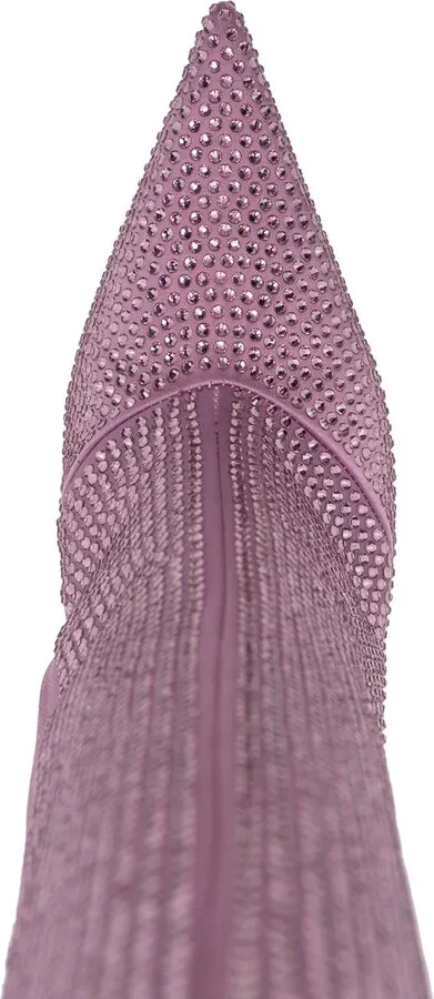 Rhinestone-Embellished 110mm Knee-High Boots - Image 4