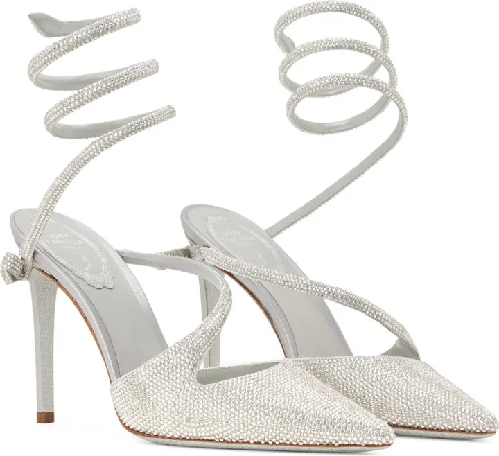 Rhinestone-Embellished Asymmetric Pumps - Image 2