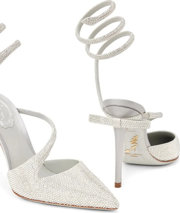 Rhinestone-Embellished Asymmetric Pumps - Image 4