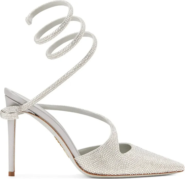 Rhinestone-Embellished Asymmetric Pumps
