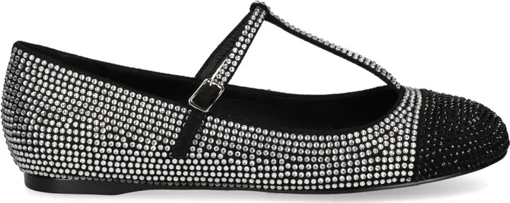 Rhinestone-Embellished Ballet Flats