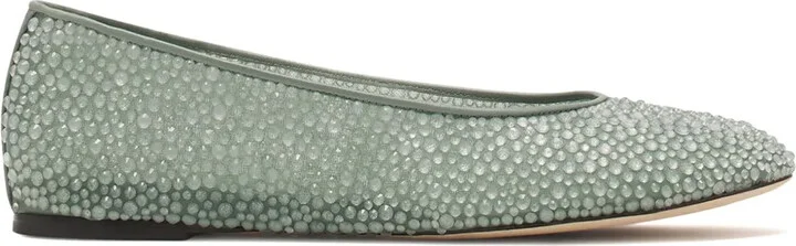 Rhinestone-Embellished Ballet Flats