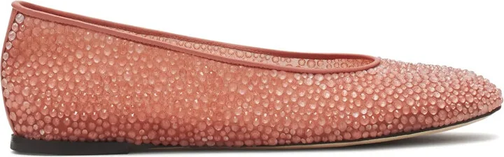 Rhinestone-Embellished Ballet Flats