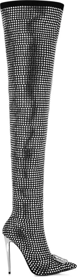 Rhinestone-Embellished Boots