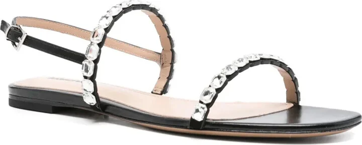 Rhinestone-Embellished Flat Sandals - Image 2
