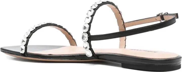 Rhinestone-Embellished Flat Sandals - Image 3