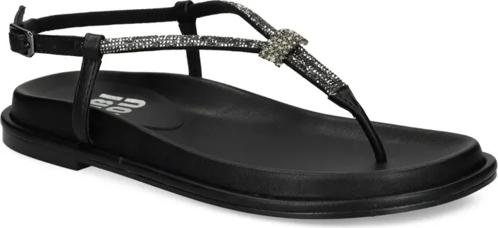 Rhinestone-Embellished Flat Sandals - Image 2