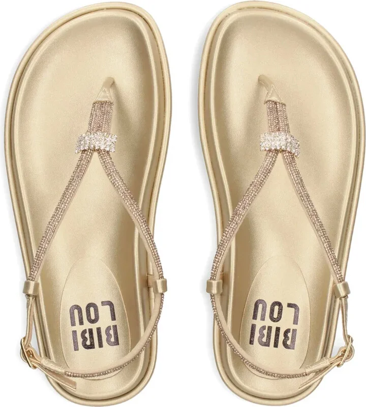 Rhinestone-Embellished Flat Sandals - Image 3