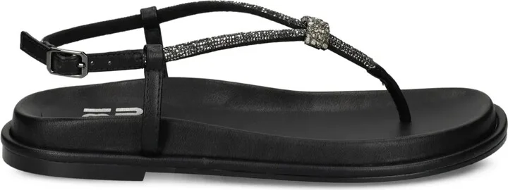 Rhinestone-Embellished Flat Sandals