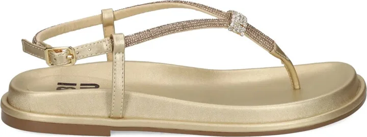 Rhinestone-Embellished Flat Sandals