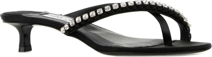 Rhinestone-Embellished Heeled Sandals - Image 2