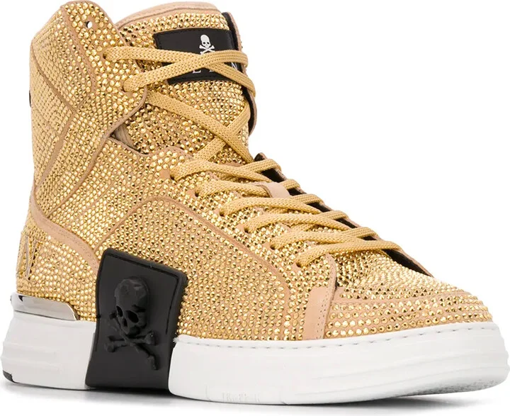 Rhinestone-Embellished High-Top Sneakers - Image 2