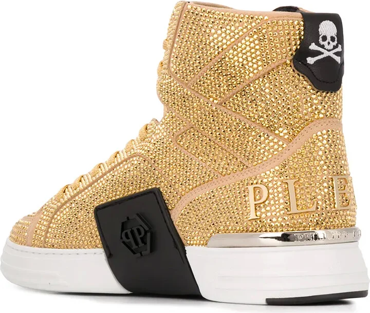 Rhinestone-Embellished High-Top Sneakers - Image 3