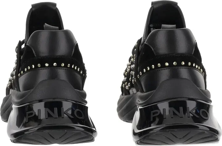 Rhinestone-Embellished Lace-Up Sneakers - Image 3