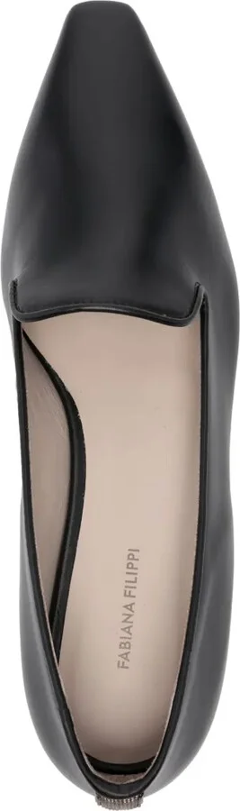Rhinestone-Embellished Leather Loafers - Image 4