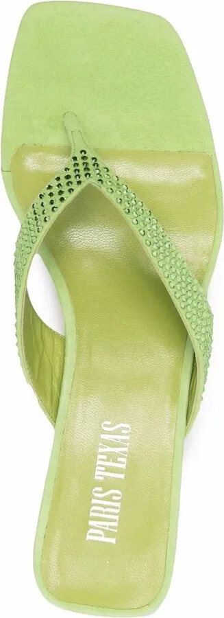 Rhinestone-Embellished Leather Sandals - Image 4