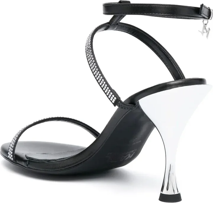 Rhinestone-Embellished Leather Sandals - Image 3