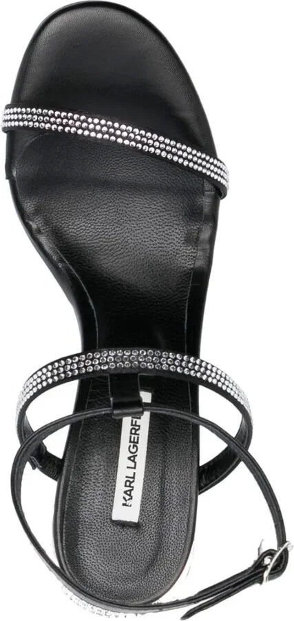 Rhinestone-Embellished Leather Sandals - Image 4