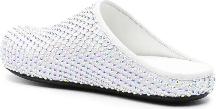 Rhinestone-Embellished Leather Slippers - Image 3
