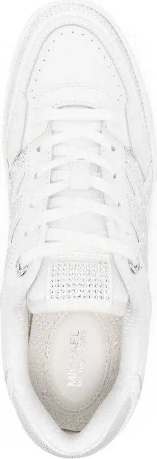 Rhinestone-Embellished Leather Sneakers - Image 4