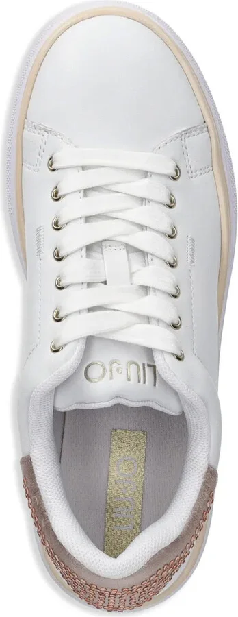Rhinestone-Embellished Leather Sneakers - Image 4