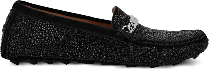 Rhinestone-Embellished Loafers