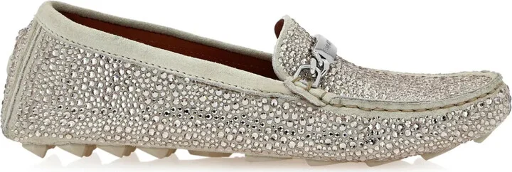 Rhinestone-Embellished Loafers