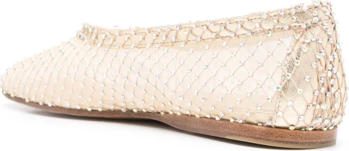 Rhinestone-Embellished Mesh Ballerina Shoes - Image 3