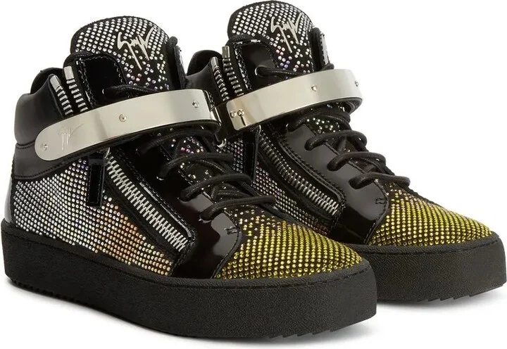 Rhinestone-Embellished Mid-Top Trainers - Image 2
