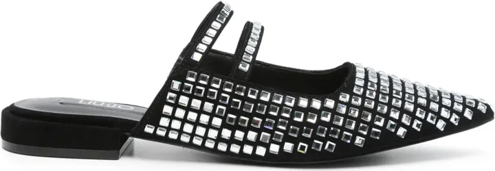 Rhinestone-Embellished Mules
