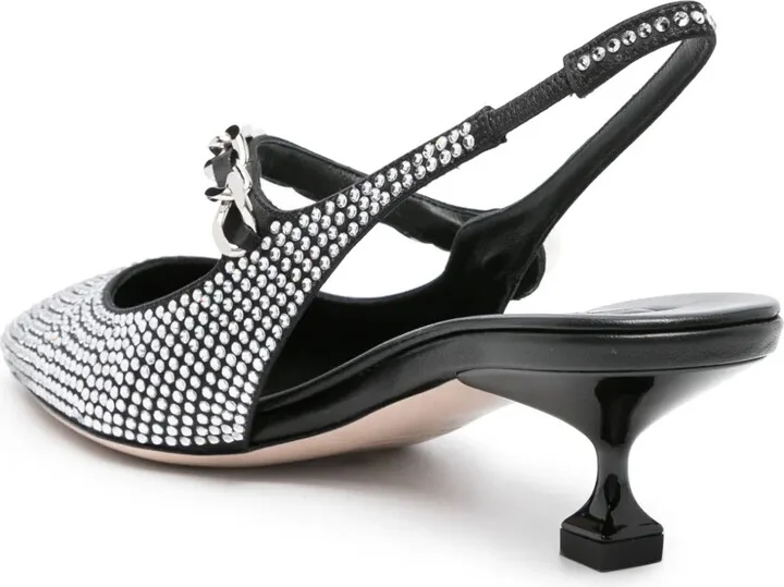 Rhinestone-Embellished Pointed-Toe Pumps - Image 3
