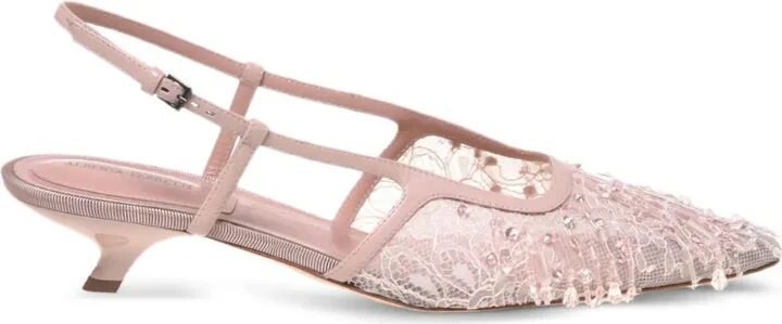 Rhinestone-Embellished Pumps
