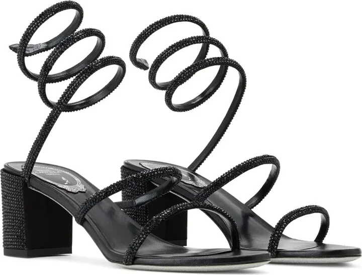 Rhinestone-Embellished Satin Sandals - Image 2