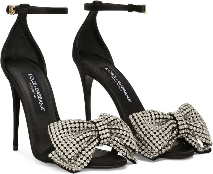 Rhinestone-Embellished Satin Sandals - Image 2