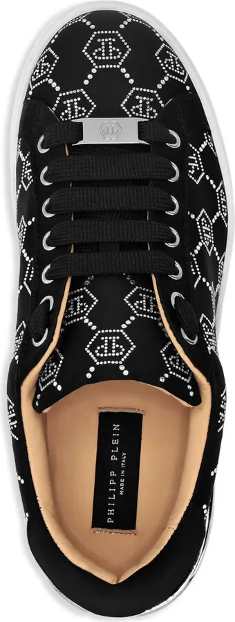 Rhinestone-Embellished Satin Sneakers - Image 4