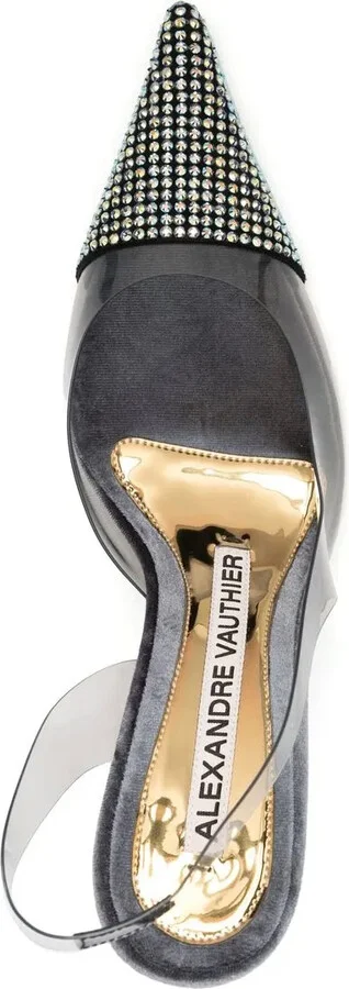 Rhinestone-Embellished Slingback Pumps - Image 4