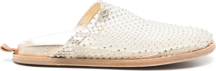Rhinestone-Embellished Slippers
