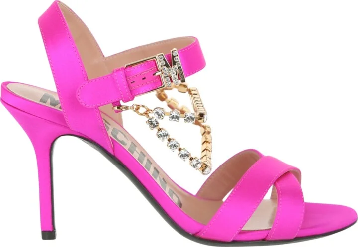 Rhinestone-Embellished Stiletto Sandals