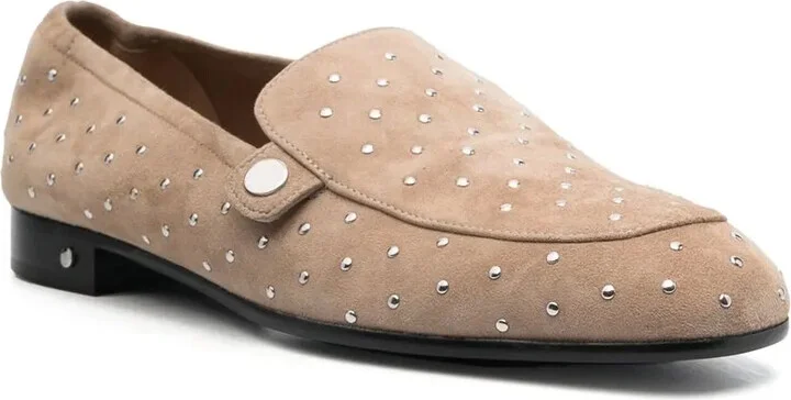 Rhinestone-Embellished Suede Loafers - Image 2