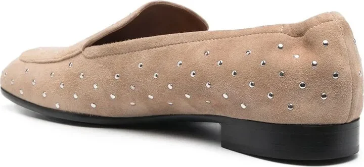 Rhinestone-Embellished Suede Loafers - Image 3